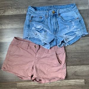 Two pairs American eagle shorts